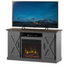 Twin Star Home Barn Door TV Stand for TVs up to 55" with ClassicFlame Electric Fireplace, Sargent Oak