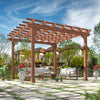 VEIKOUS 12'x10' Cedar Wood Pergola w/ Flat Roof and Ground Stakes for Outdoor Patio, Garden, Deck