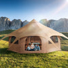 STAWAY 4 Seasons Canvas Bell Tent - 5m Yurt Tent for Camping with Stove Jack, Waterproof & Spacious for 8 People, Easy Setup for Family Adventures & Parties