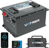 VATRER POWER 12V 100AH Low Temp Cutoff LiFePO4 Deep Cycle Battery with 1280W, Built-in 100A BMS, 5000+ Cycles Rechargeable Lithium Battery, Perfect for RV/Camper, Marine, Solar.