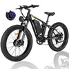 5000w Peak Dual Motor Electric Bike, 26" Fat Tire Shimano 21 Speed 45 MPH Commuter Mtb, 60V 25AH Front Suspension Ebike