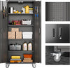 Aobabo Metal Storage Cabinet with Lock,Garage Storage Cabinet with Wheels,72In Steel Storage Cabinet for Garage Home Storage, Black Required-Assembly