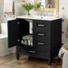 Nyveth Modern Bathroom Vanity with Ceramic Sink, Shelves, Drawers, Wood, Green