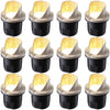 12 Pack LED In Ground Landscape Well Light, Low Voltage 12-24V AC/DC, IP67 Waterproof Aluminum, 3000K Warm White