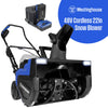 Westinghouse WSnow22 48V Cordless Snow Blower 22 Inch Kit, Steel Auger, LED Lights, 1600W Brushless Motor, 25ft Throwing Distance, Plows 840lbs/min, Compatible with Snow Joe Batteries