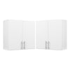 Home Square 2 Piece Wood Wall Cabinet Set in White