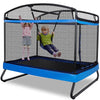 GIKPAL 3-in-1 Kids Trampoline with Swing Set, 6FT Rectangle Toddler Trampoline Indoor/Outdoor for Ages 3-8, Heavy-Duty Jumping Mat for Backyard Play, Blue
