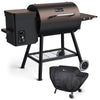 KingChii Chiminea Outdoor Fireplace, Wooden Fire Pit for Patio Backyard  with Cover, Black