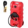 15 Gallon Fuel Caddy, Portable Gas Fuel Tank Container with LE Fluid Transfer Siphon Pump and 10ft. Delivery Hose, Diesel Storage Can On-Wheels for Cars, Lawn Mowers, ATVs, Boats, Gray