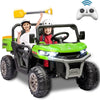 Xuanlur 24V 2 Seater Kids Ride on Car Truck, Ride on UTV W/ 2x200W Motor, 24 Volt Ride on Toys W/ Dump Bed/Shovel, Electric Car for Kids W/ Durable Tires, LED Light, Music, Remote Control, Black