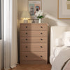 VEIKOUS Oversized 5-Drawer Dresser Chest, Large Storage Dresser for Bedroom Storage, Oak