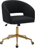 Home Office Swivel Desk Chair, Modern Velvet Vanity Chair, Height Adjustable Armchair with Gold Base, Ergonomic Office Chair for Task Study Computer Room, Beige