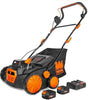 WEN 15" 20V Cordless Electric Dethatcher and Scarifier Walk-Behind Lawn Mower