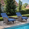 OPOHORO Outdoor Recliner Chair, Adjustable Reclining Patio Chair with Cushion, Wicker Outdoor Chaise Lounge with Adjustable Backrest and Footrest, Ideal for Pool Deck, Beige