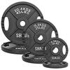 FlexWave 2-Hole Cast Iron Weight Plate Set, 110LB–230LB, Strength Training Plates for Home Gym