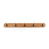 Amish Handmade Oak Wall Mount Board Space Saving Coat Rack 5 Metal Hook
