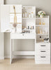SUGIFT Vanity Table Stylish Aesthetic Durable with Sliding Mirror White