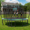 14FT Trampoline with Enclosure for Kids Adults, SEGMART Outdoor Pumpkin Round Recreational Trampoline with No-Gap Design, Heavy Duty Backyard Trampoline with Curved Fiberglass Poles for Indoor Outdoo