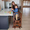 Little Partners Learning Tower Adjustable Height Kitchen Step Stool, Toddler Tower, Encourages Learning, Independence, and Engagement, Safety Climbing Tower for Kitchen Counter - Soft White