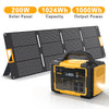 Mondawe 1000W Portable Power Station 1024Wh Solar Generator with AC Outlet for Home Use,Camping,Emergencies