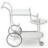 Topbuy Serving Cart Kitchen Bar Wine Tea Cart Glass Shelves with Wheels