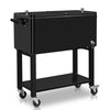 BNSPLY 80 Quart Outdoor Cooler Cart Rolling Ice Chest Cooler Cart, Portable Patio Cooler with Bottle Opener, Handles and Drainage, Standing Cooler for Patio Party, Camping and BBQ, Mint Green