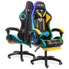 Hoffree Gaming Chair with Bluetooth Speakers and Footrest Massage Office Chair with LED Lights Ergonomic Game Chair High Back with Lumbar Support and Headrest Adjustable Swivel for Adults 300lb