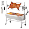 VEVOR Upgrade Rotisserie Grill, 35 Inch 90 Lbs Capacity, BBQ Whole Pig Lamb Goat Charcoal Spit Grill, Electric 42W Motor Stainless Steel Rotisserie Roaster with Lockable Wheels, for Camping Outdoor
