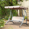 Outsunny 3 Person Patio Swing Seats, Porch Swing with Stand & Adjustable Canopy, Heavy Duty Outdoor Swing Chair Bench for Adults, Black