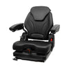 TICSEA Highback Low Suspension Tractor Seat,Adjustable Backrest Headrest and Slide Rails Forklift seat,Adjustable Armrests Shock Absorber Heavy Duty for Excavator Harvester
