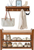 Shoe Rack for Front Door Entrance, 28�� Entryway Bench with Coat Rack, Hall Tree Shoe Bench with Storage for Entry, Hallway, Bedroom, Living Room