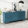 Large 4-Door Storage Cabinet with Adjustable Shelves, Modern Multi-Room Organizer for Living Room, Kitchen, Bedroom, Hallway - Blue