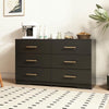 Kadyn Modern 6 Drawer Dresser Wood Cabinet,Dresser for Bedroom, Kitchen Storage Cabinet with Drawers, Chest of Drawers(Black)