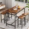 AWQM Bar Table Set,5 Pcs Dining Table Set,Counter Height Table with 4 Chairs, Kitchen Table and Chairs for 4, Wood Pub Table Set, Dining Room Table Set for Small Space,Beige