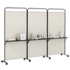 Costway 3-Panel Room Divider with Storage Shelves 6FT Tall Folding Privacy Screen on Wheels Black