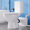 SUPERFLO 600w Macerating Toilet With Macerator Pump, Powerful & Quiet Upflush Toilet For Basement, With 4 Water Inlet and Ac Vent System (Two-Piece)