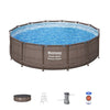Bestway Power Steel 14' x 42" Round Above Ground Outdoor Swimming Pool Set