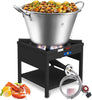 41QT Mexican Cazo Para Carnitas Set, 200,000BTU Propane Burner, 21" Heavy Duty Outdoor Wok Set, Great for Carnitas, Braising, Seafood Boiling, Inoxidable Wok comal Fry