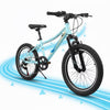 20 inch Kids Mountain Bike for Girls Boys 7-12 Years Youth Bicycle MTB, 7-Speed with Suspension Fork, V-Brakes - Pink/Blue