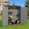 Aiho 55�� Wide Outdoor Storage Shed with Lockable Double Doors - Weather-Resistant Garden Shed for Patio, Backyard & Lawn, Gray