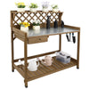 Gowoodhut Outdoor Garden Potting Bench Table,41" L Wooden Potting Table Work Bench for Horticulture
