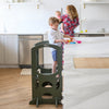 Little Partners Learning Tower Adjustable Height Kitchen Step Stool, Toddler Tower, Encourages Learning, Independence, and Engagement, Safety Climbing Tower for Kitchen Counter - Soft White