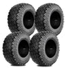 Set 4 WOLF PACK 18X8.50-8 Golf Cart Tires Non-Directional Tubeless Tire Multi-Terrain Tire with Superior Traction and Mud-Resistant Self-Cleaning Tread Design for Long-Lasting Performance