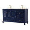Elegant Kitchen and Bath 60 inch Double Bathroom Vanity in Antique White