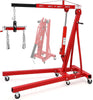JoanKaren Hydraulic Engine Hoist,4400lbs Max Weight,Folding Engine Lift Shop Crane with Lever and 6 Steel Caster Wheels,Yellow