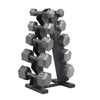 HolaHatha Hex Dumbbell with Rack, 5/10/15/20/25 lb (Black)