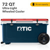 RTIC 72 QT Ultra-Light Wheeled Hard-Sided Ice Chest Cooler, Fits 96 Cans, Dark Grey & Cool Grey