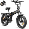 Jasion X-Hunter Electric Bike for Adults, 750W Motor Electric Bicycle with 48V 13AH Removable Battery, 20" x4.0 Fat Tire Folding Ebike, Full Suspension, 7-Speed Bicycles