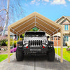 COBIZI Carport 10'x20' Large Heavy Duty Car Tent with Powder-Coated Steel Frame, Portable Garage with Removable Sidewalls & Doors, Car Canopy with All-Season Tarp for Outdoor Party, Birthday, Gray