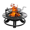Bestier Fire Pit with Grills Grate, 47" Outdoor Firepit for Outside Wood Burning, Round Metal Fire Pits for Patio, Picnic, Party, BBQ, Deer Head Style